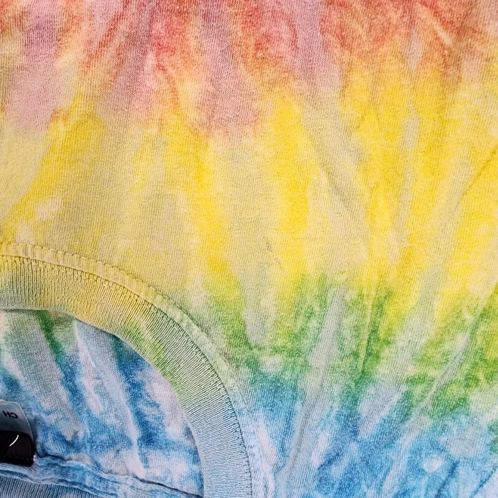 Santa Cruz Skateboards Tie Dye Mushroom Graphic T-Shirt Men Small Rainbow Spiral